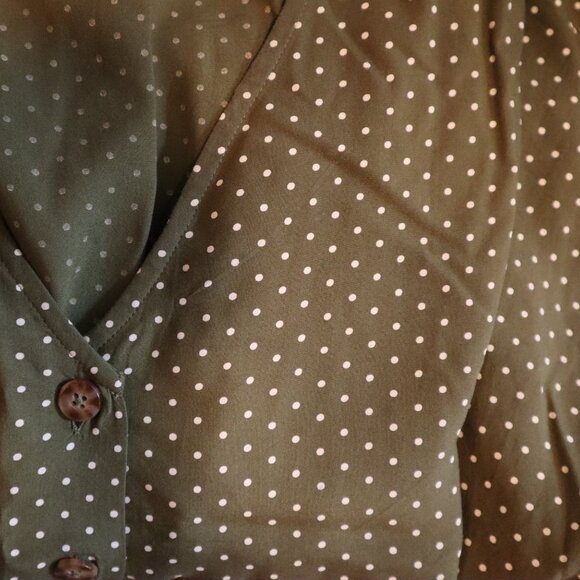 Madewell Button Front Midi Dress in Polka Dot- Small - Picture 7 of 8